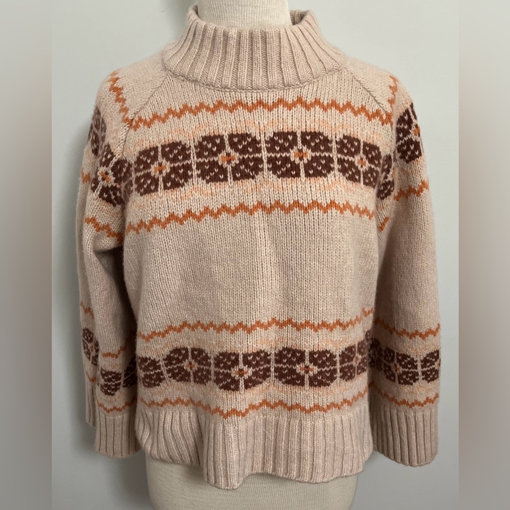 Madewell Overbrook Fair Isle Mockneck Sweater - Picture 2 of 6